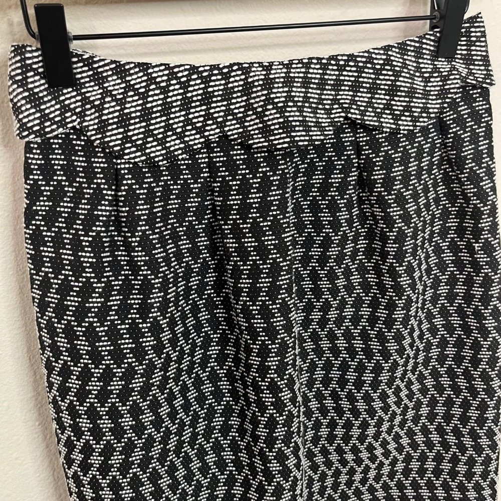 Gianni Bini Black White Straight Pencil Skirt Pleated Size 4 Work Preppy Tweed - Picture 5 of 8